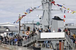 The coast guard ship Óðinn was quite an attraction.