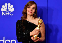 Hildur Guðnadóttir, holding the award.