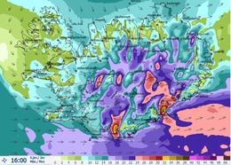 Expected wind speed at 4 pm.