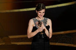 Hildur Guðnadóttir, accepting the Academy Award.