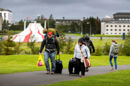 Tourists in Reykjavík.
