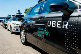 An Uber taxi.