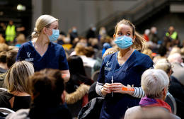 This picture is taken at a mass vaccination against Covid-19 event last year.