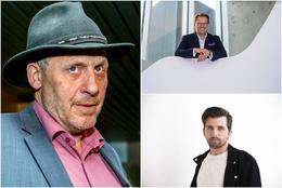 Reynir Traustason, editor of Mannlíf, left. Róbert Wessman, CEO of Alvogen, top right. Kristjón Kormákur Guðjónsson, former editor of 24.is, bottom right.