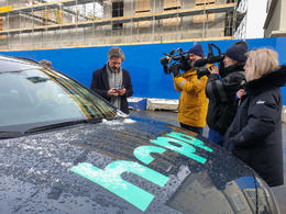 Reykjavík Mayor Dagur B. Eggertsson, getting ready to drive.