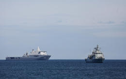 NATO warships sailing close to Reykjavik for exercise Moongoose that starts on Monday the 13th.