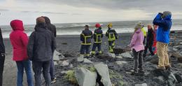 The rescue team at the scene on Friday.