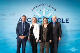 Bogi Nils Bogason, the CEO of Icelandair, Ásdís Ýr Pétursdóttir, Director of Communication and Sustainability at Icelandair, Ásdís Ólafsdóttir, the CEO of Arctic Circle and Mr. Ólafur Ragnar Grímsson, Chairman of Arctic Circle and the former President of Iceland.