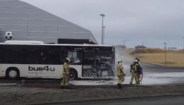The Fire Department used foam to put out the fire on the bus.