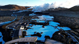 The GPS monitor is northeast of the Blue Lagoon.