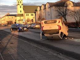 The car rolled over today but what caused it is still not known.