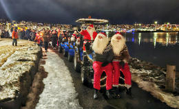 The Christmas parade last night.