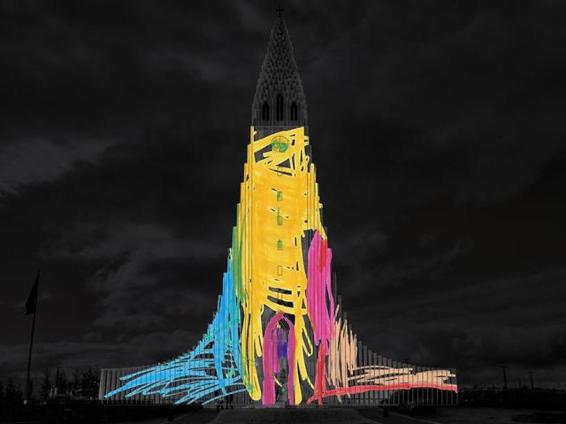 Hallgrímskirkja lights up with colour Opening of the Winter Lights