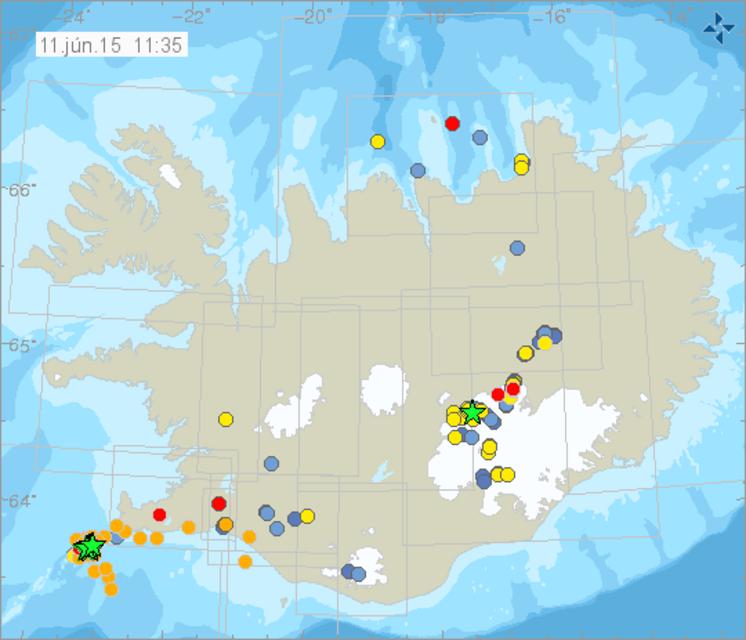 A series of earthquakes near Reykjanes Iceland Monitor