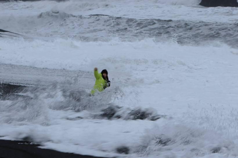 Tourist almost swept out to sea at Reynisfjara beach - again. - Iceland
