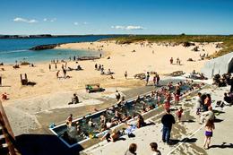 From Nauthólsvík geothermal beach. The hot tub will remain closed for some time.