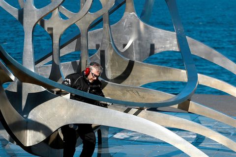 The Sun Voyager being cleaned.