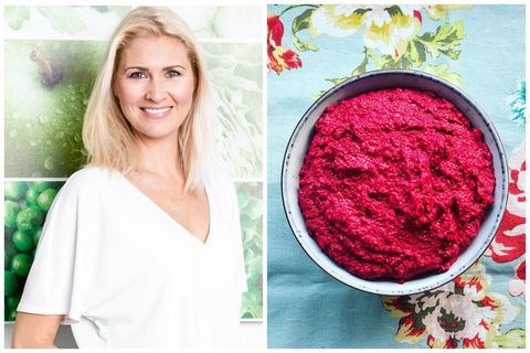 Ásdís Ragna Einarsdóttir töfraði fram þennan girnilega rauðrófuhummus sem nærir líkama og sál.