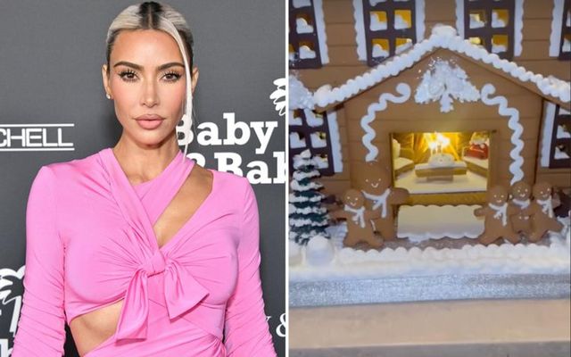 Kim Kardashian skreytti piparkökuhús með krökkunum sínum og húsin eru glæsileg.