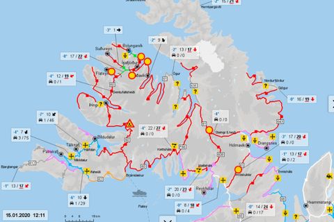 Road conditions at 12:11 pm.