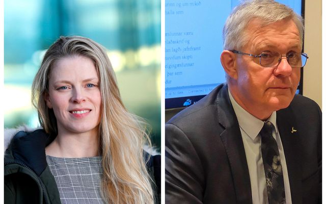 Arndís Anna Kristínardóttir Gunnarsdóttir, þingmaður Pírata, og Jón Gunnarsson dómsmálaráðherra.