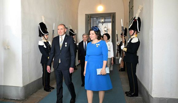 Forsetahjónin prúðbúin í Stokkhólmi