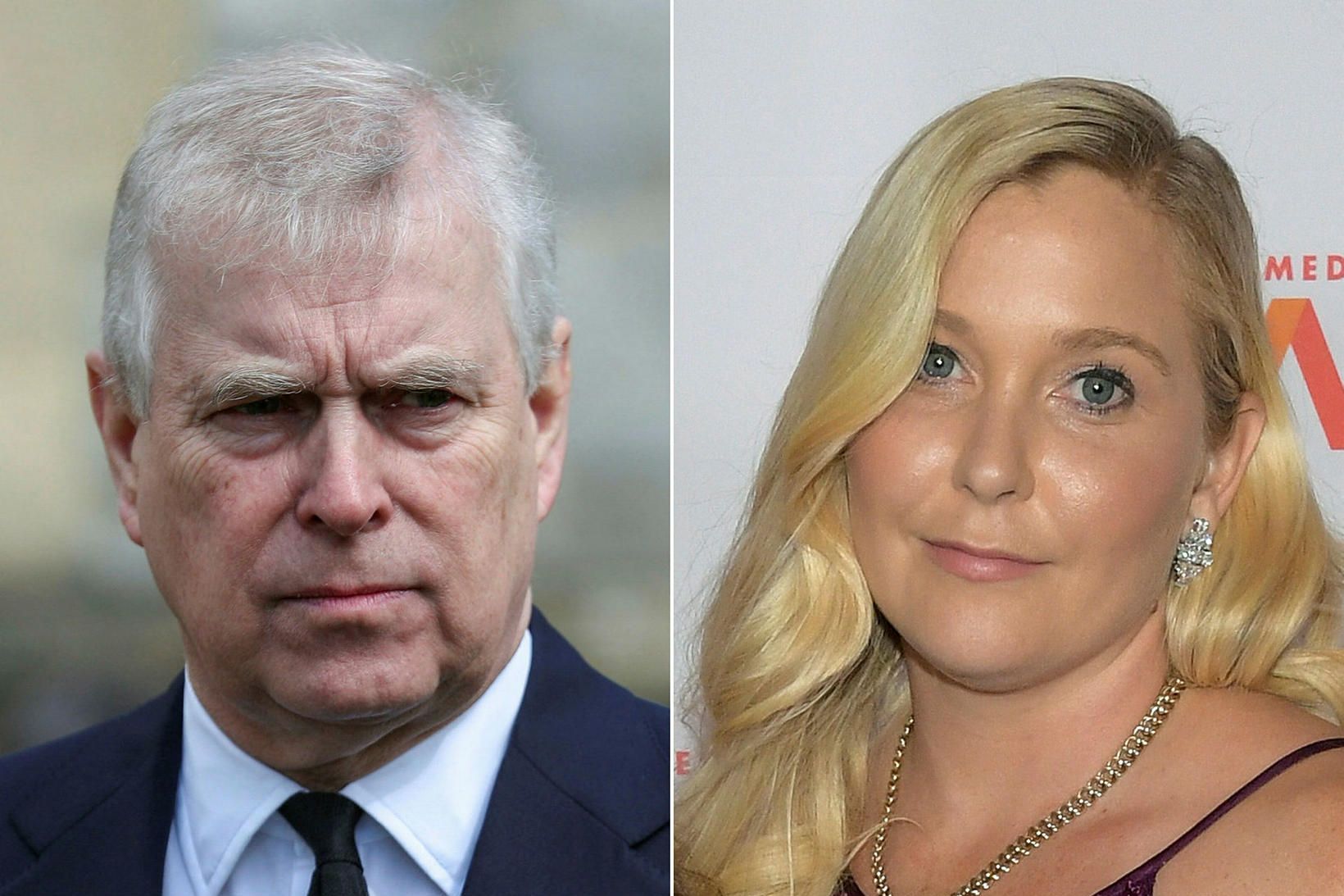Andrés Bretaprins og Virginia Giuffre á samsettri mynd.