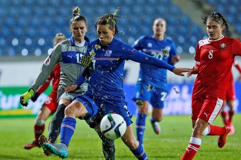 Sara Björk Gunnarsdóttir in action.