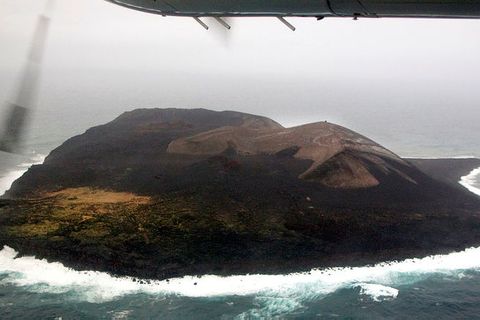 Surtsey island. The assistants will take pictures from the air.