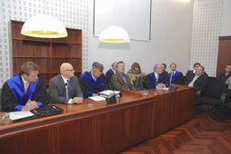 Sakborningar og verjendur þeirra í héraðsdómi árið 2013.