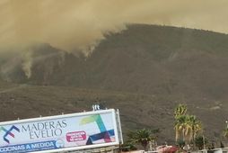 Ekki þarf að aka lengi frá Costa Adeje til að koma auga á þéttan reykjarmökkinn …