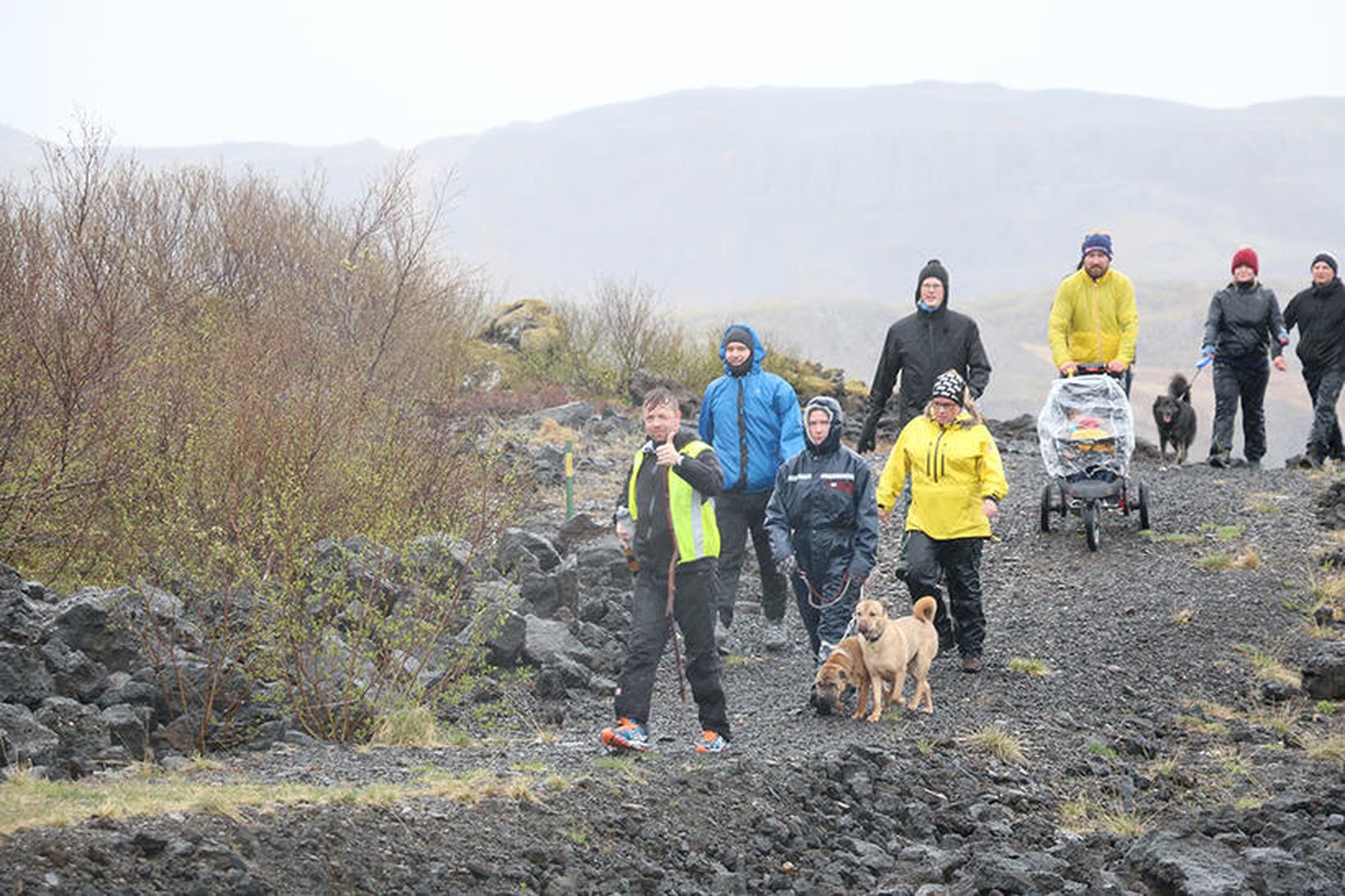 Sigvaldi á göngunni í góðum félagsskap.