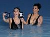 Stephanie Sheppard and Kim Kardashian having fun taking selfies in the Blue Lagoon.