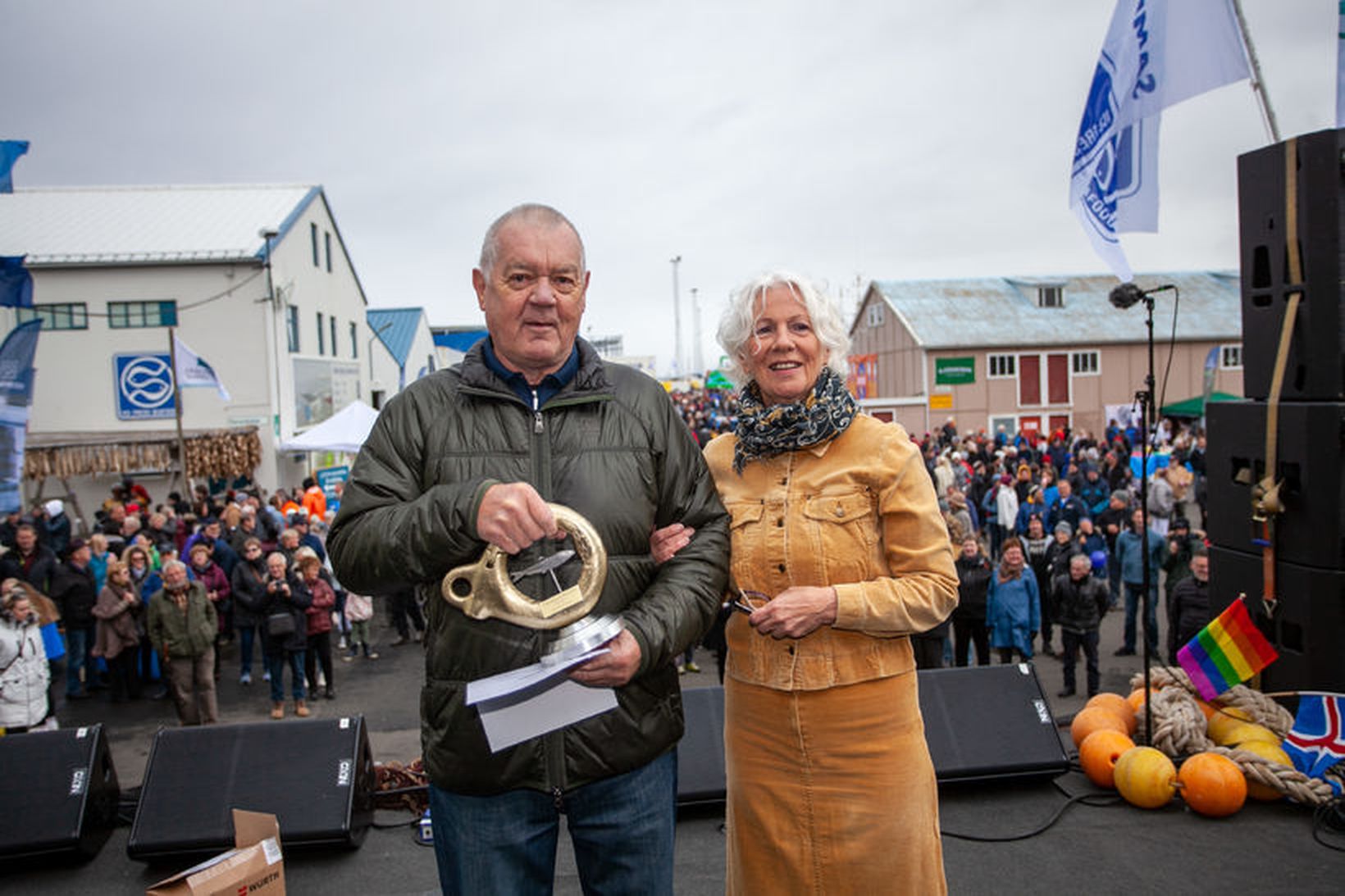 Skipstjórinn fengsæli Gunnar Arason og Svanfríður Inga Jónasdóttir, fyrrverandi bæjarstjóri …