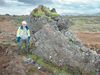 The rock is possibly Ófeigskirkja, a rock mentioned in Icelandic folklore and a supposed church of the elves.