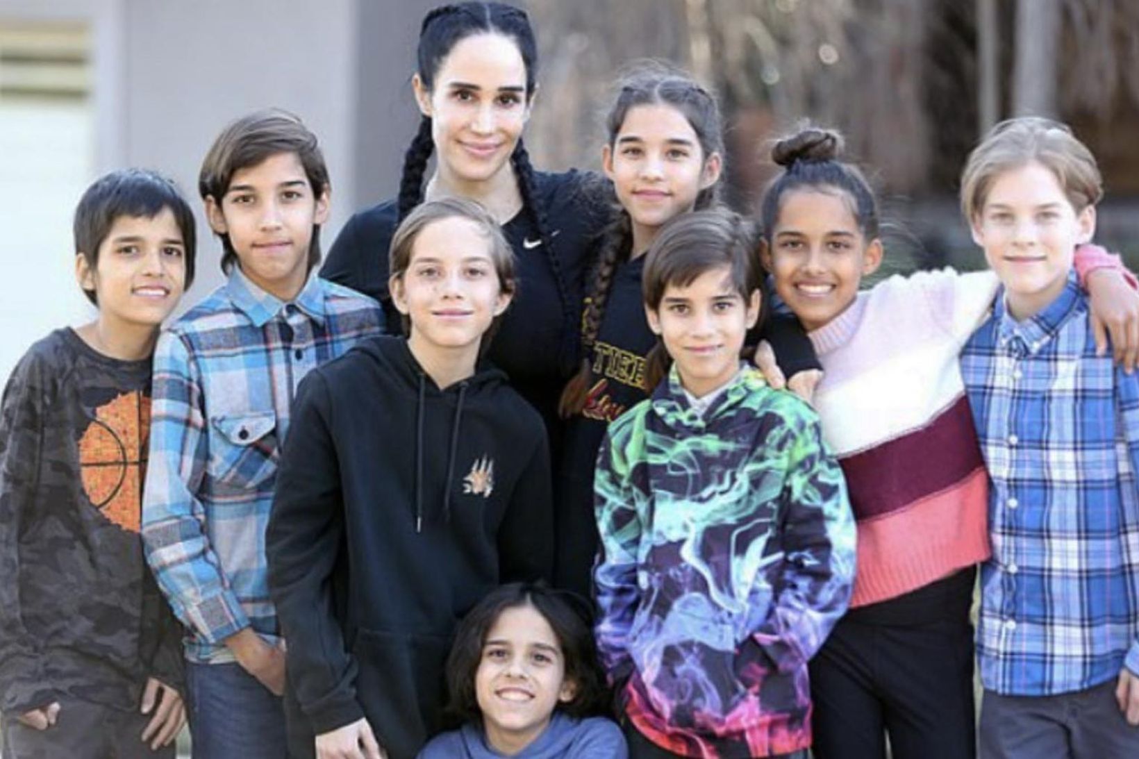 Nadya Suleman ásamt áttburunum.