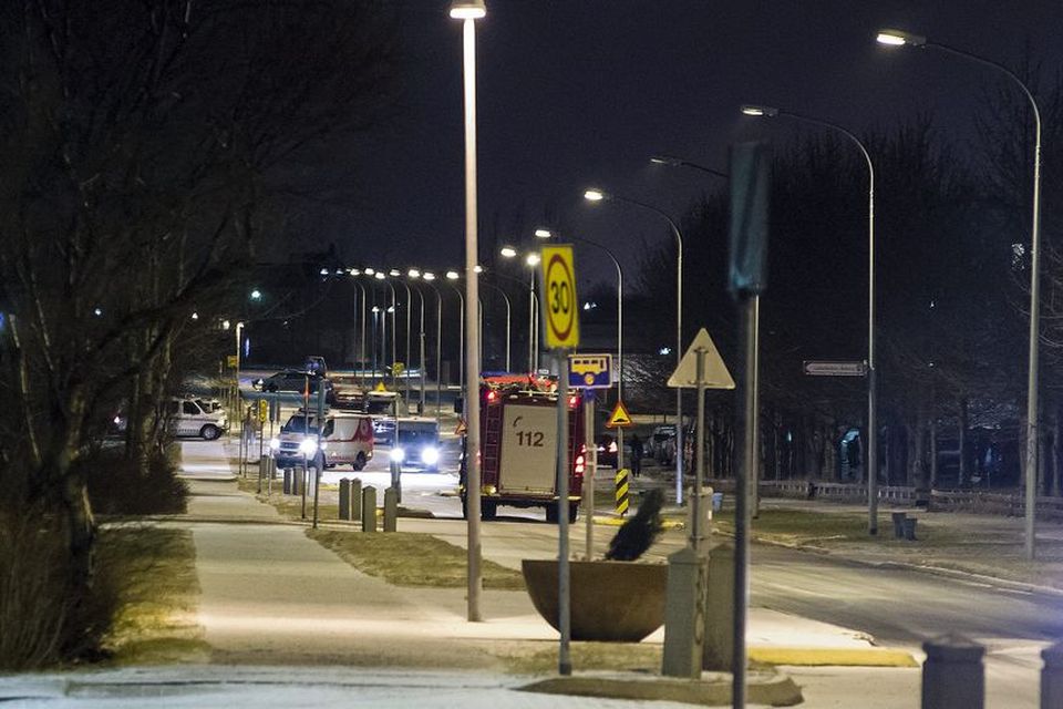 Lögreglan var með mikinn viðbúnað.