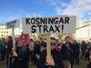'Elections now!' was the simple demand of these protestors on Monday.