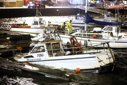 Sæmundur fróði að sökkva í gömlu höfninni í Reykjavík.