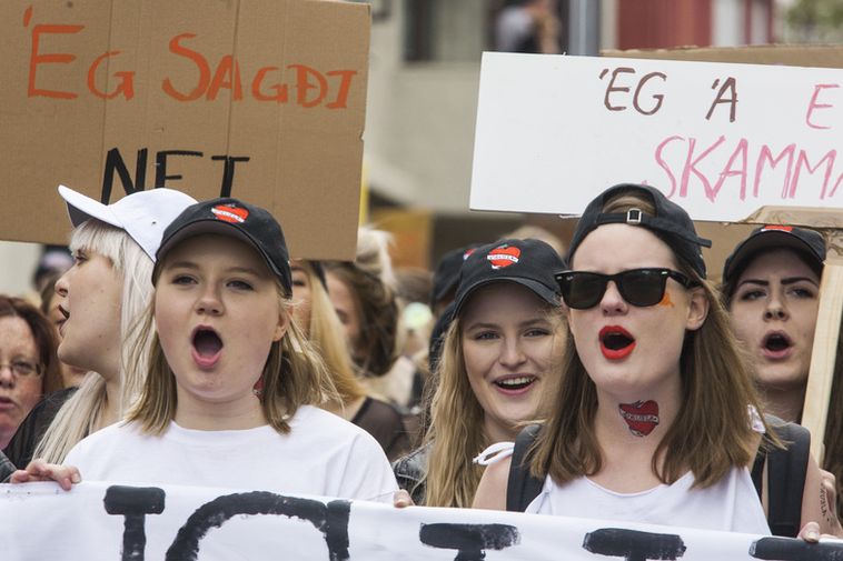 "I said no" says the banner in this photograph.