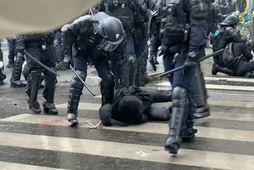 French mass in May 1 protest against Macron pension reform