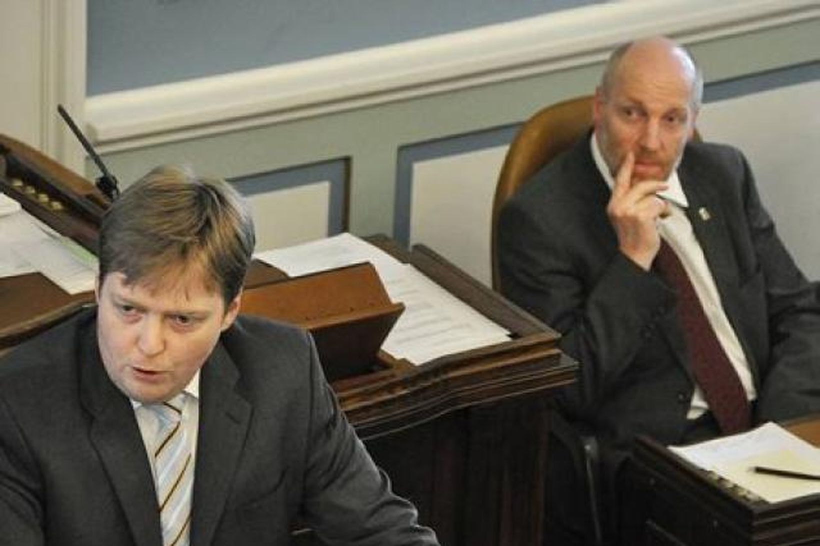 Sigmundur Davíð Gunnlaugsson og Steingrímur J. Sigfússon á Alþingi.