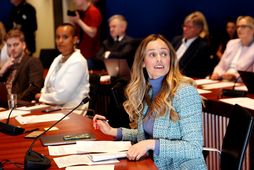Hildur Björnsdóttir, oddviti Sjálfstæðisflokksins, á fundi dagsins.