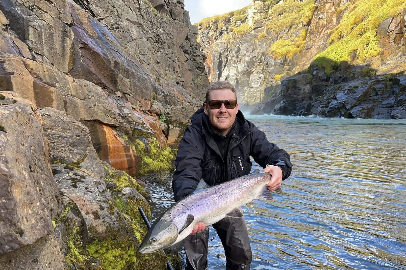 Lax númer þúsund í Hofsá í sumar. Veiddur í Fossi …