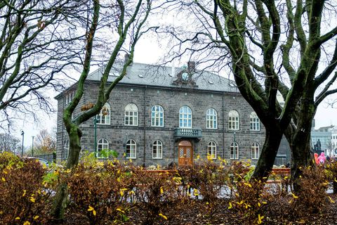 Alþingishúsið, the Icelandic parliamentary building.