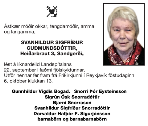 Svanhildur Sigfríður Guðmundsdóttir,