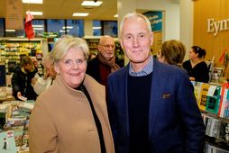 Elín Bergs og Ólafur Jóhann Ólafsson voru kát í útgáfuboðinu.