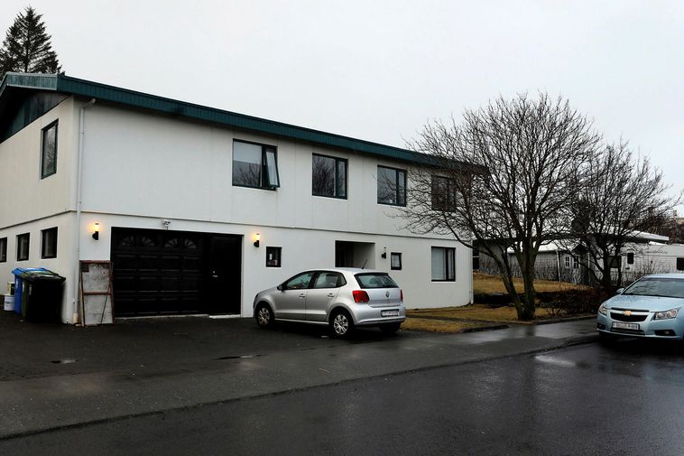 The crime scene on Rauðagerði, Reykjavík.