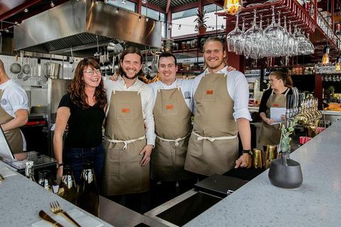 Björn Steinar, Gísli Matthías, Gísli Grímsson and interior designer Íris Ósk Laxdal.