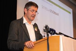 Björn Valur Gíslason, varaformaður Vinstri grænna, á fundinum.